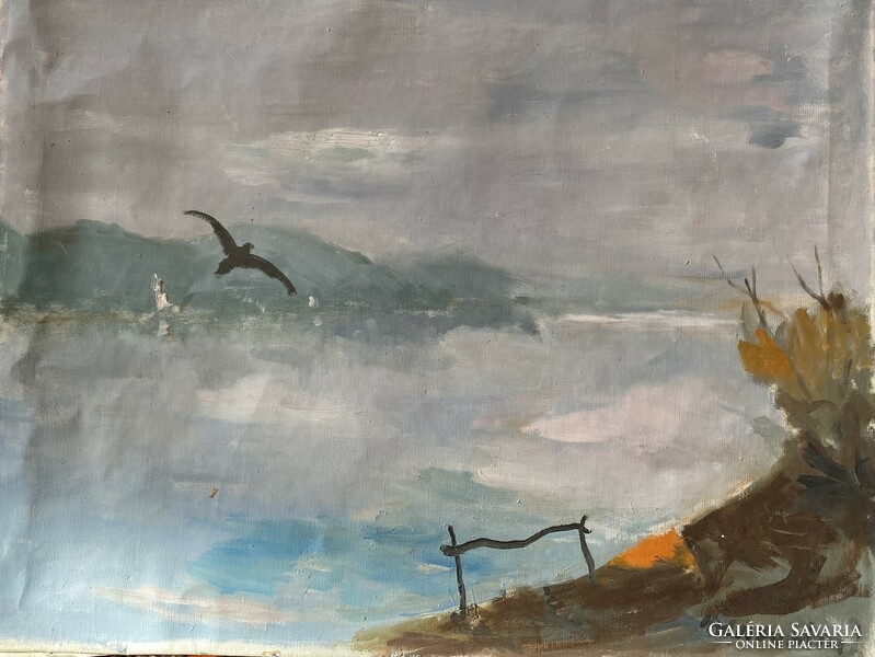 Lajos Sváby(?): Beach - oil on canvas