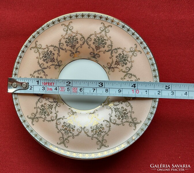 Ipek perselen Turkish porcelain coffee saucer package with gold decoration powder pink