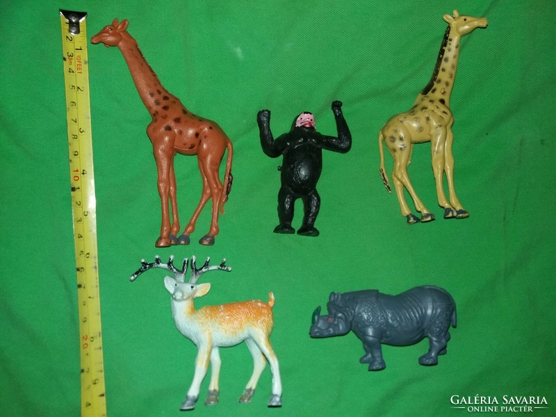 Old quality solid plastic traffic goods large toy animal figures together as shown in the pictures