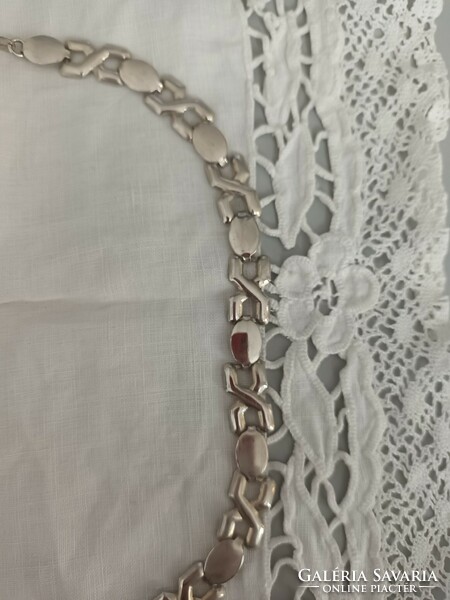 Vintage handmade silver chain for sale, neck blue!