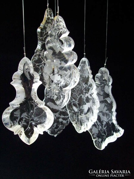 Original antique glass crystal chandelier pendants