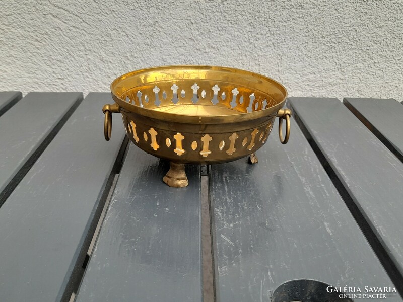 Beautiful solid copper bowl with claw feet