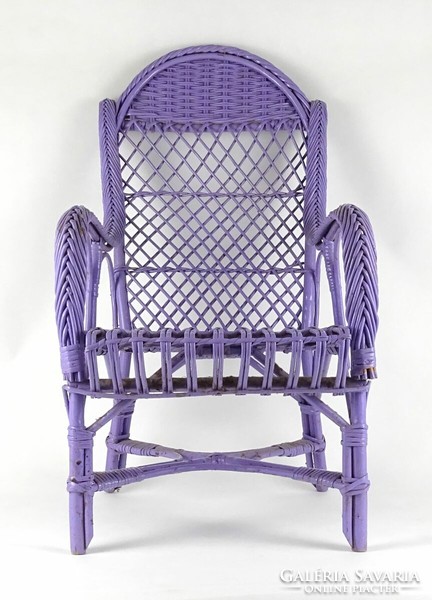 1Q773 old retro purple children's rattan rocking chair