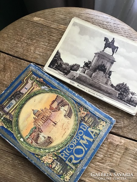 Antique ricordo di roma small picture book with leporello