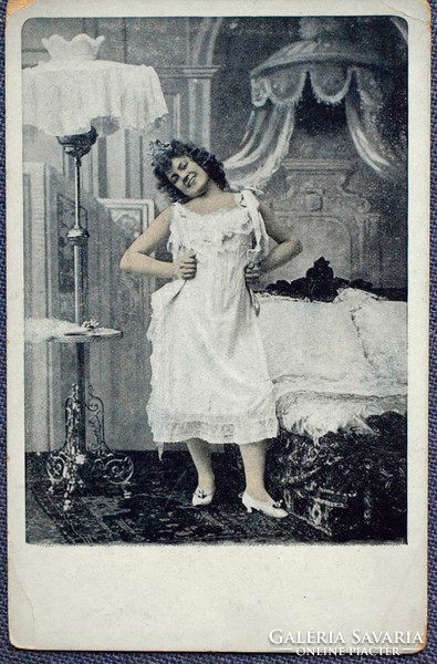 Antique spicy photo postcard - Leder Lady