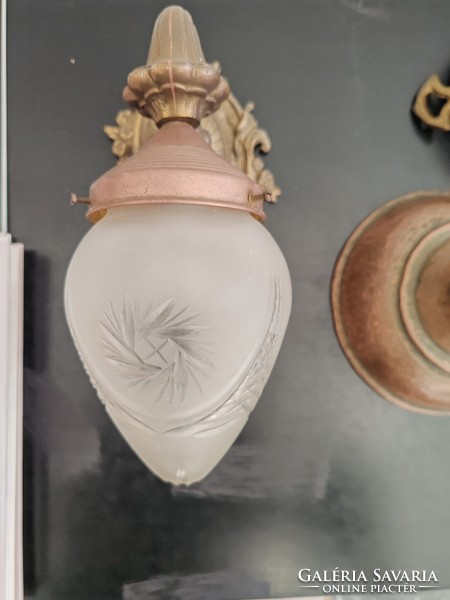 Antique half-arm hand-polished lamp