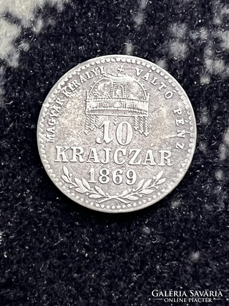 Ferenc József császár ezüst 10 krajczár 1869