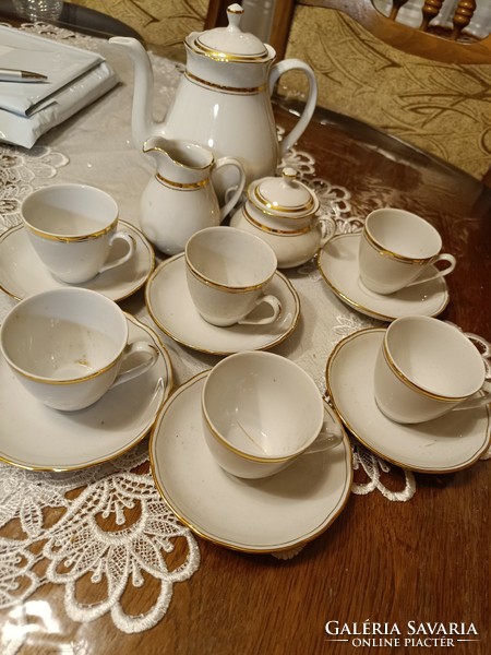 Bohemia Czechoslovak 6-person coffee set gold border