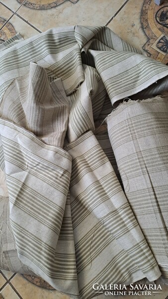 Striped woven linen material in meters