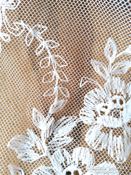 RITKA EXTRA Álomszép csodás tüll hímzett hatalmas csipkés virágkosaras függöny 245 x 260