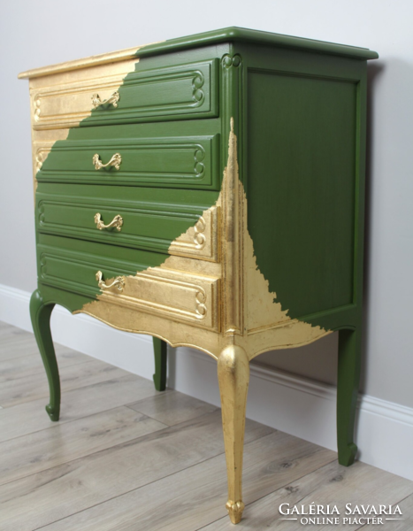 Green - gold chest of drawers