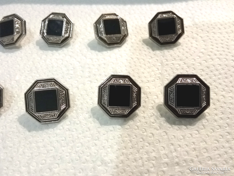 8 old art deco buttons