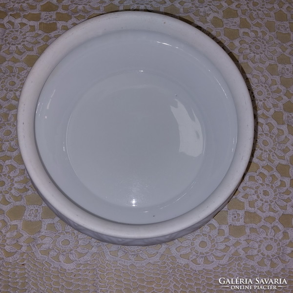 White very nice patterned garnish bowl, serving bowl