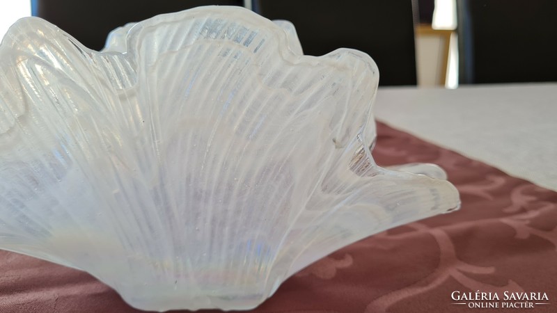 Muránói üveg szalvétatartó fehér