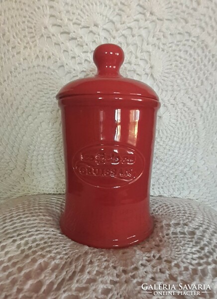 Red ceramic container