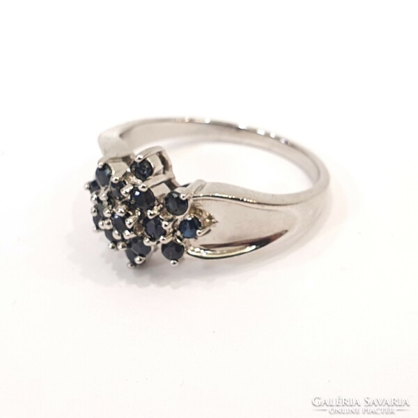 925 ezüst Gyűrű fekete kristállyal