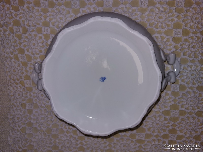 Zsolnay white porcelain soup bowl, without lid