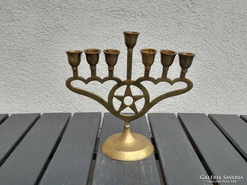 HUF 1 beautiful solid copper menorah candle holder