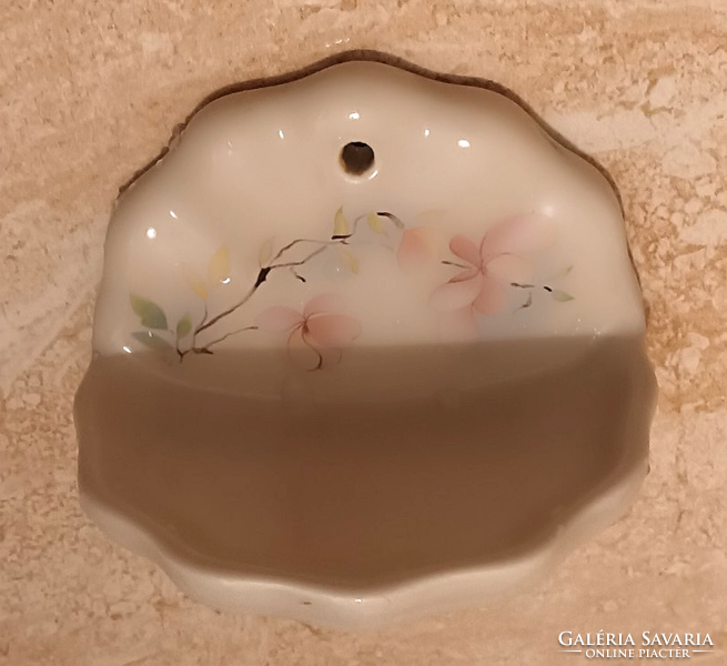 Porcelán virág mintás kézzel festett szappan tartó