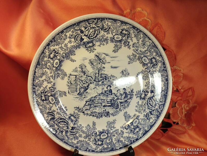 Beautiful French scene porcelain large flat plate