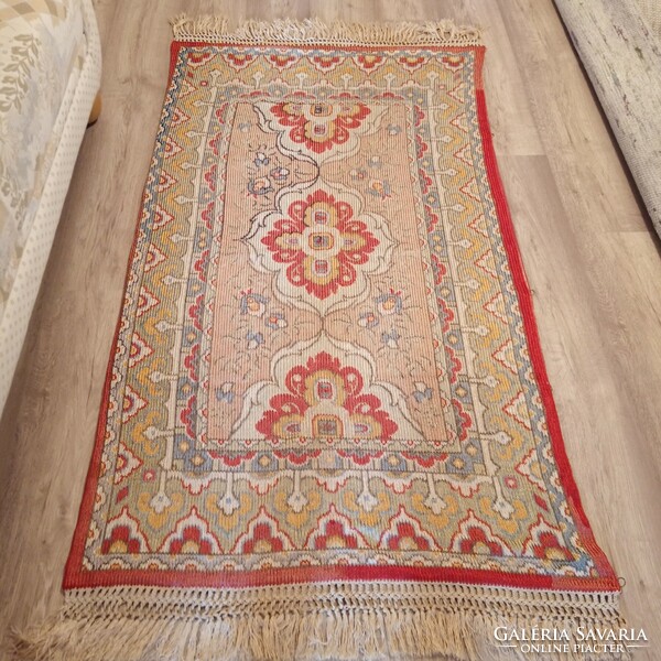 Antik kelim szőnyeg/falvédő, 150 x 78 cm + 10 cm rojt