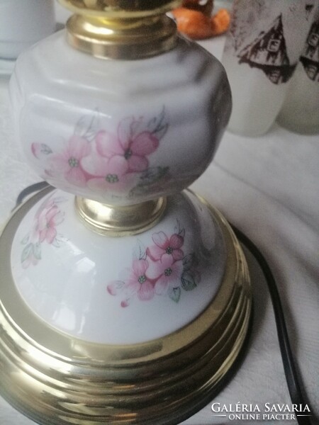 Asztali lámpa porcelán virágos működik