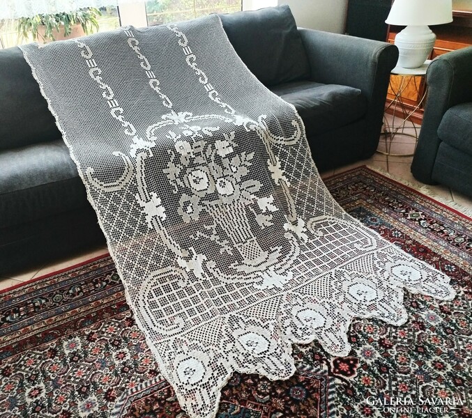Baroque pattern flower basket antique net lace curtain!!!