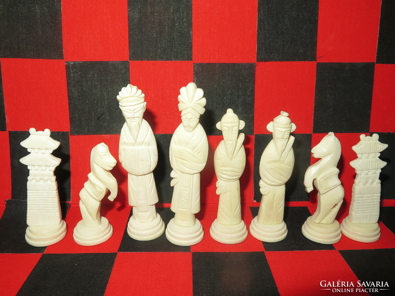 Carved Bone Chinese Chess Set