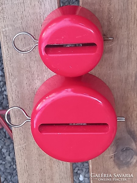 2 plastic tube rollers, socialist design from Kadár from the 70s