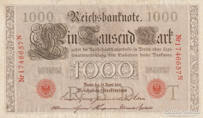 1000 Német birodalmi márka 1910-es kiadás
