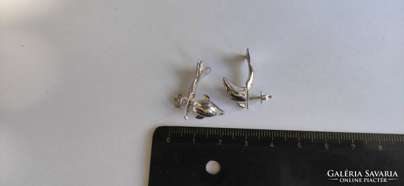 Silver dolphin earrings
