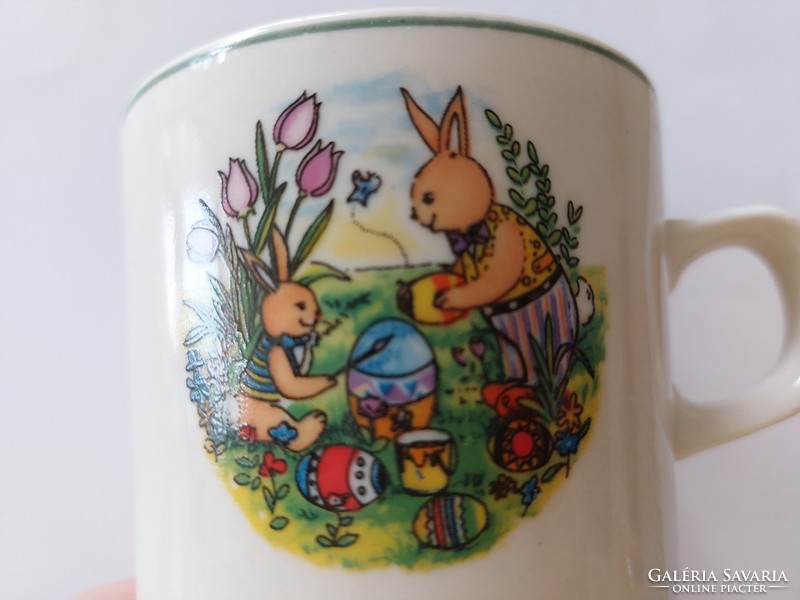 Ceramic mug with Easter bunny pattern children's cup with vier jahreszeiten graphic