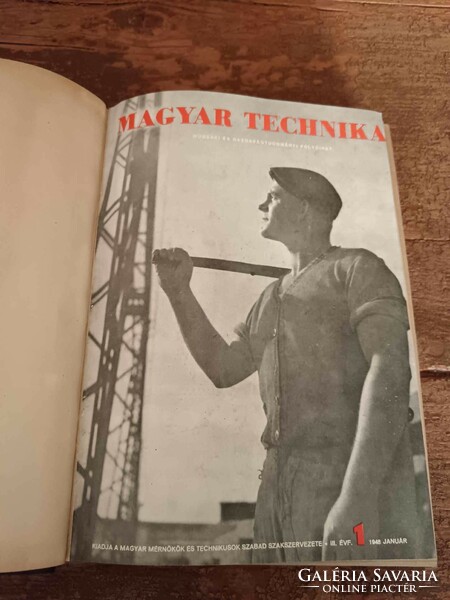 All issues of Hungarian technology from 1948 (6 pieces) bound together, in good condition, full of old advertisements