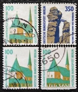 BB834+C/D-5p / Németország - Berlin 1989 Látványosságok bélyegsor pecsételt (alul- felül vágottal)