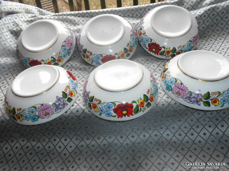 6 Kalocsa hand-painted compote bowls 13 cm - the price applies to 6