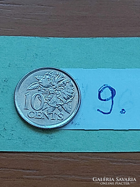 Trinidad and Tobago 10 cents 2014 copper-nickel, hibiscus 9