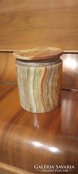 Cylindrical onyx jar, box