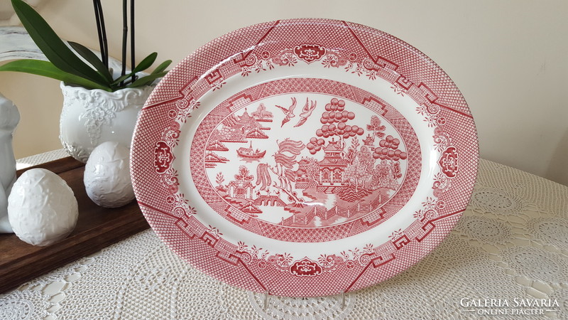 Churchill oriental pattern, English earthenware oval offering and serving bowl