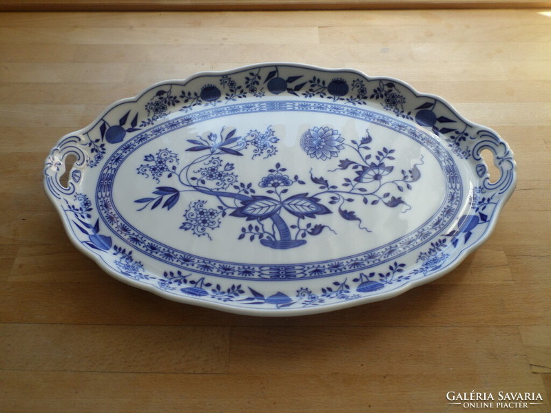 Bavaria onion pattern porcelain large oval serving bowl 29.5 x 44.5 cm