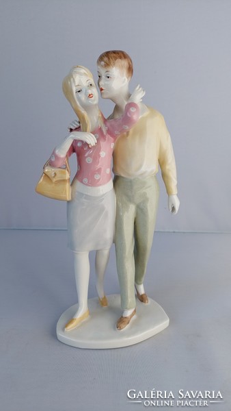 Retro porcelán figura,Unterweissbach,szerelmes pár