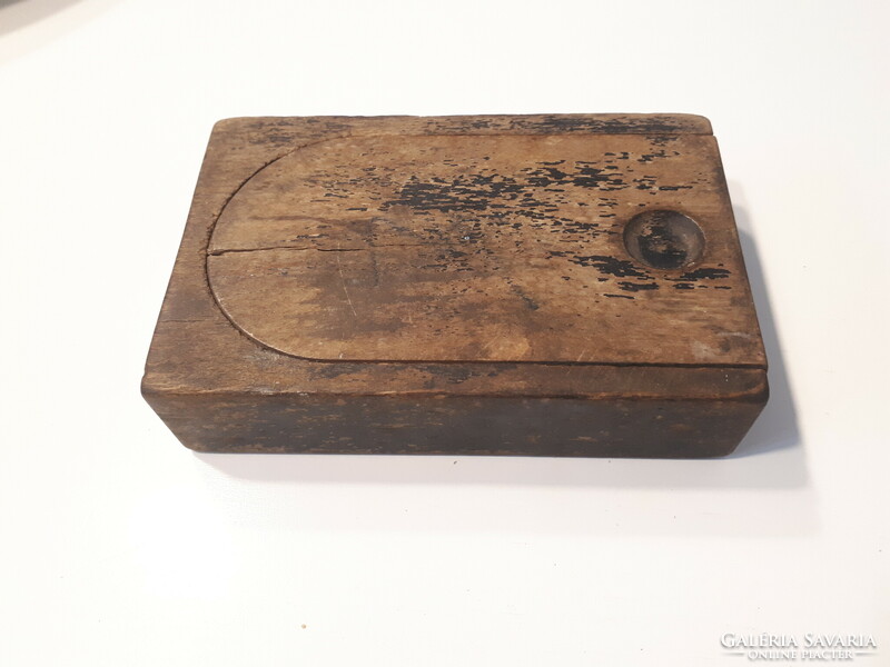 Antique small wooden box with sliding lid 3 x 8 x 13 cm