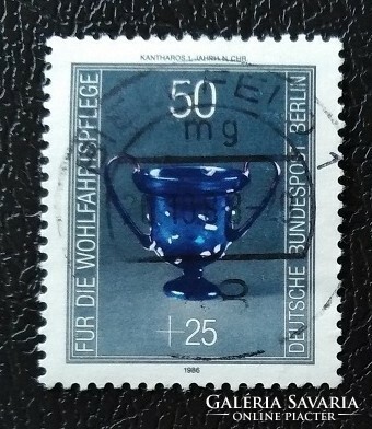 Bb765p / Germany - berlin 1986 valuable glass objects stamp series 50+25 pf value stamped