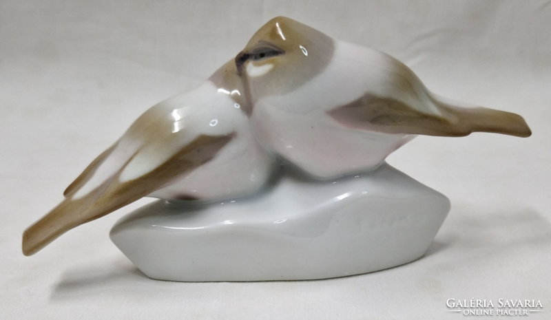 Sinkó andrás Zsolnay porcelain zinc tit or bird couple in perfect condition