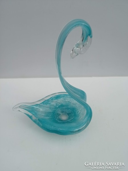 Türkiz kék Muránói üveg hattyú