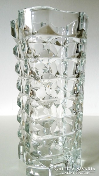 J. G. Vintage French luminarc pamono windsor glass vase designed by Duwald, marked
