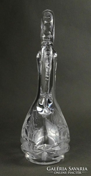 1Q763 old polished crystal oil vinegar bottle with stopper 18.5 Cm