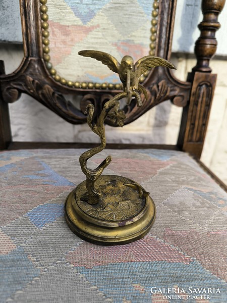 Pocket watch holder made of copper, decorative bird statue made of copper. Picture holder photo holder.
