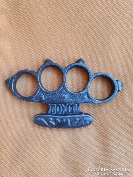 Antique cast iron patent boxer