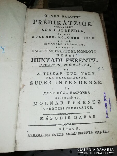 Fifty death sermons 1805 from the collection of Ferentz of Hunyad in the condition shown in the pictures