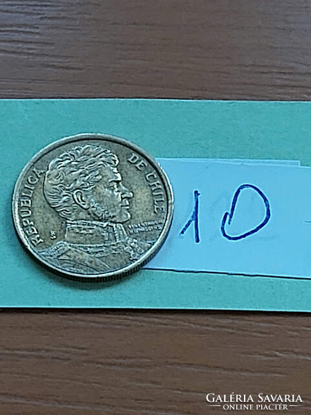 Chile 10 pesos 2008 nickel-brass bernardo o'higgins 10